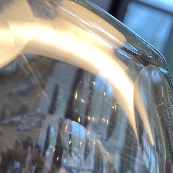 Vintage Heavy Orb Lens Cut Round Crystal Ball Rose Bowl 5.5"H Globe Vase - Picture 11 of 12